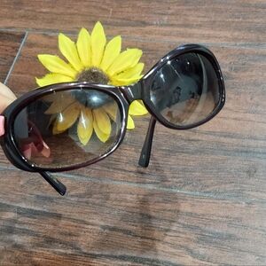 Oliver Peoples Sunglasses Burgundy Frames w/ Gradient Brown Lenses